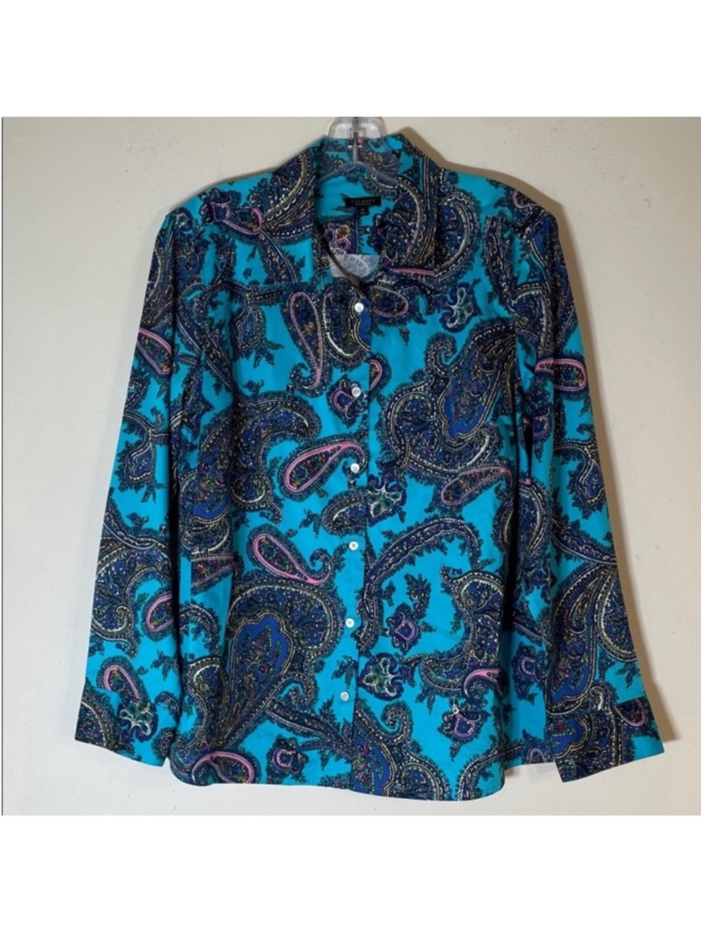 Like New! Talbots Classic Cotton Shirt - Dreamy Paisley. X Petite.